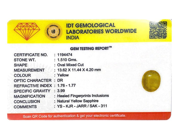 Yellow Sapphire - 7.55 Carat