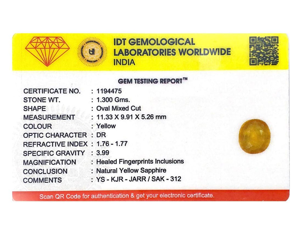Yellow Sapphire - 6.5 Carat