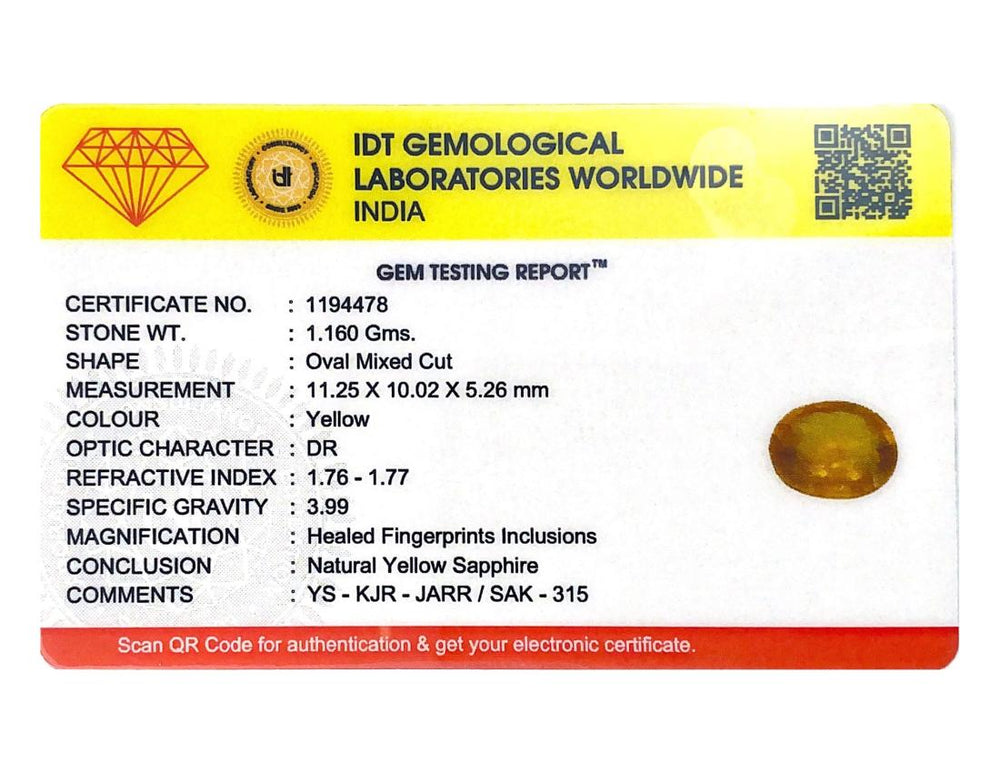 Yellow Sapphire - 5.8 Carat