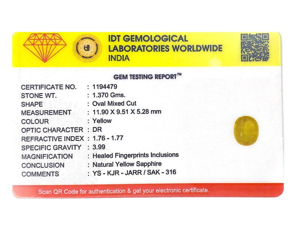 Yellow Sapphire - 6.85 Carat