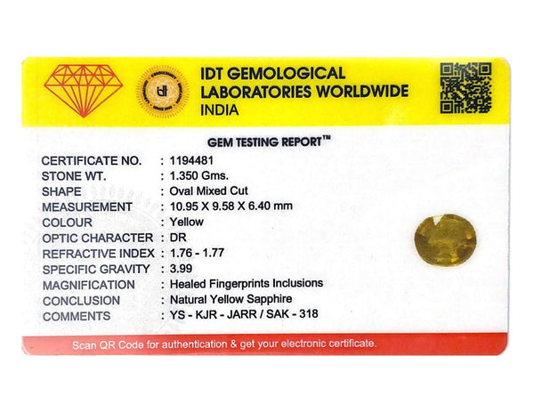 Yellow Sapphire - 6.75 Carat