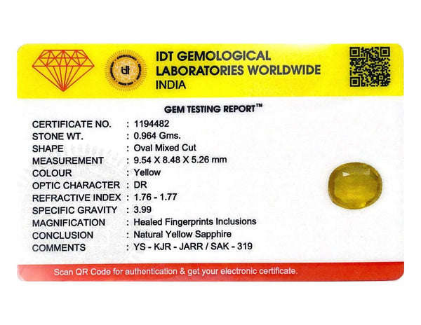 Yellow Sapphire - 4.82 Carat