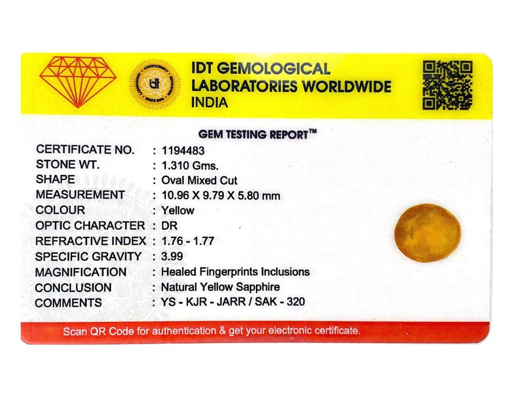 Yellow Sapphire - 6.55 Carat