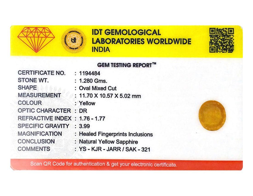 Yellow Sapphire - 6.4 Carat