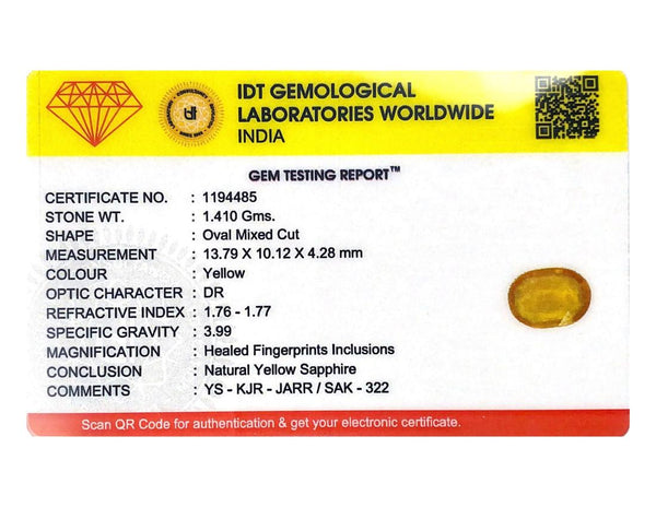 Yellow Sapphire - 7.05 Carat