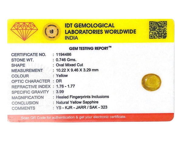 Yellow Sapphire - 3.73 Carat