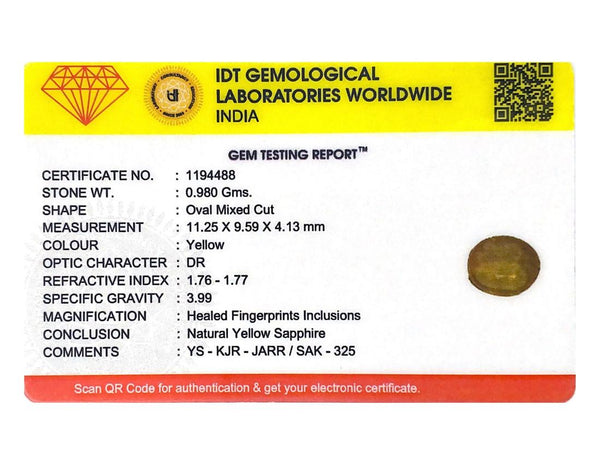 Yellow Sapphire - 4.9 Carat
