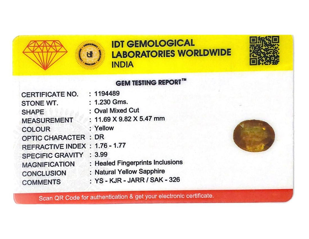 Yellow Sapphire - 6.15 Carat