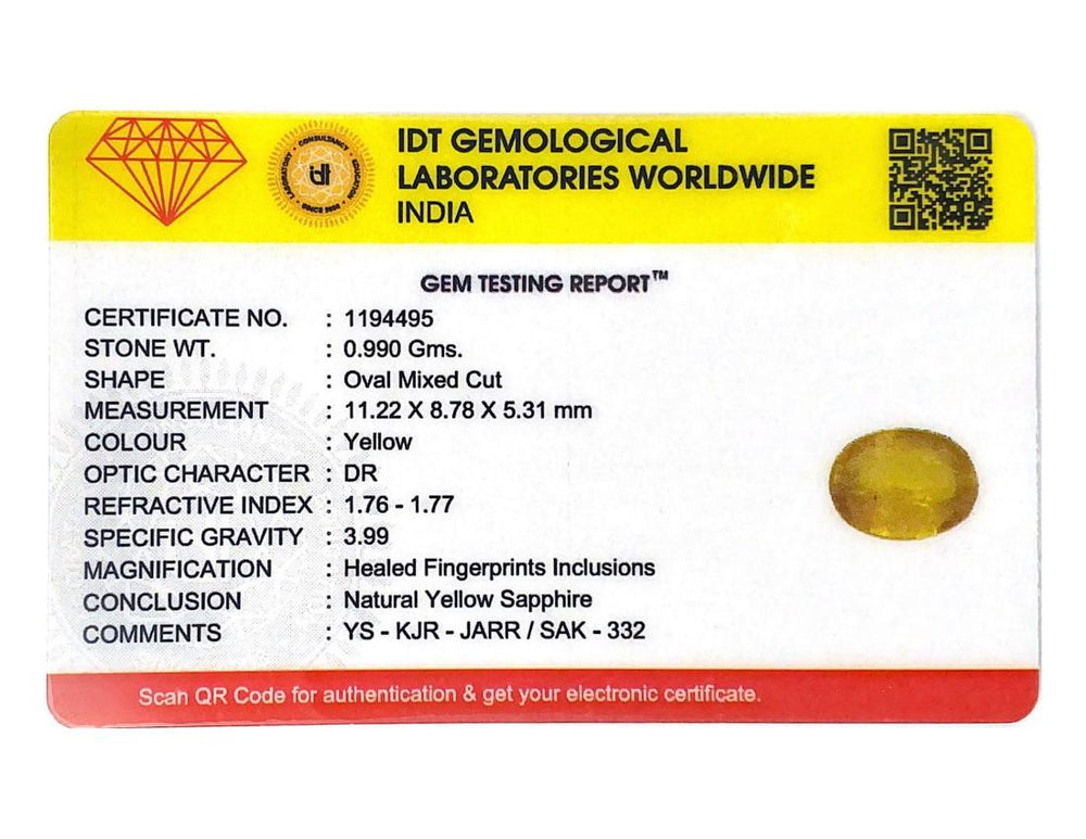 Yellow Sapphire - 4.95 Carat