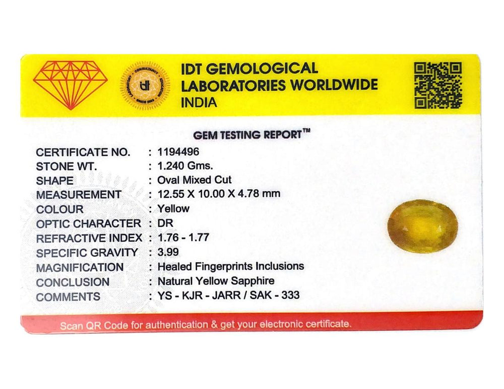 Yellow Sapphire - 6.2 Carat
