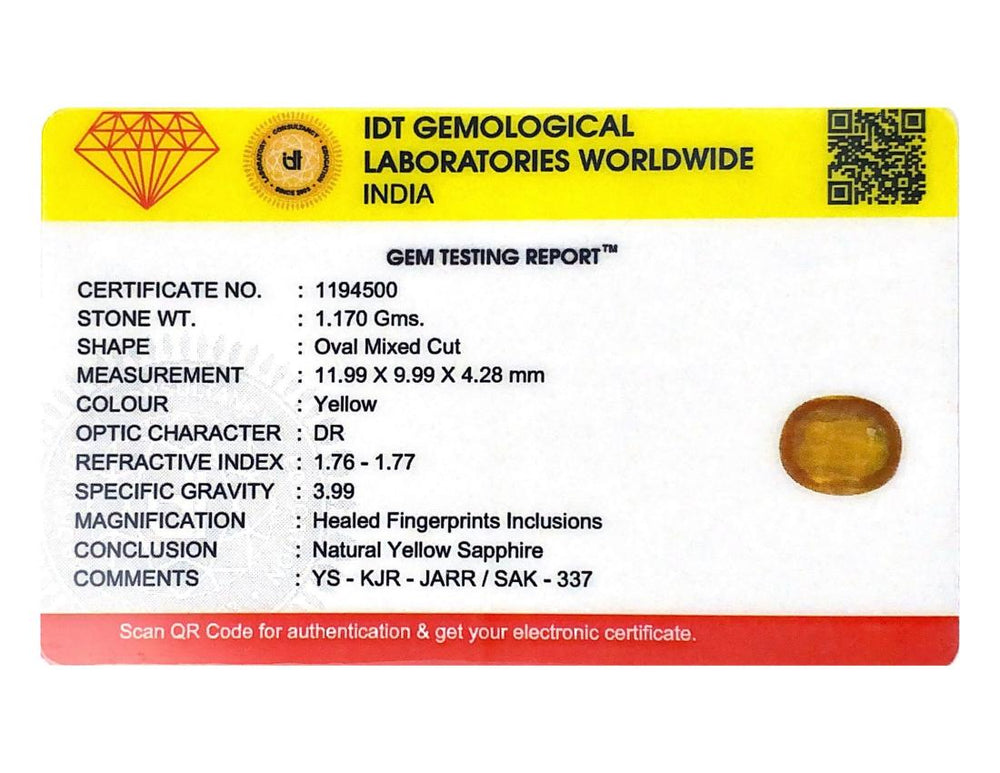 Yellow Sapphire - 5.85 Carat