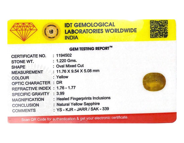 Yellow Sapphire - 6.1 Carat