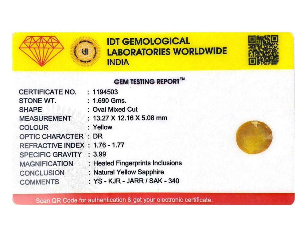 Yellow Sapphire - 8.45 Carat