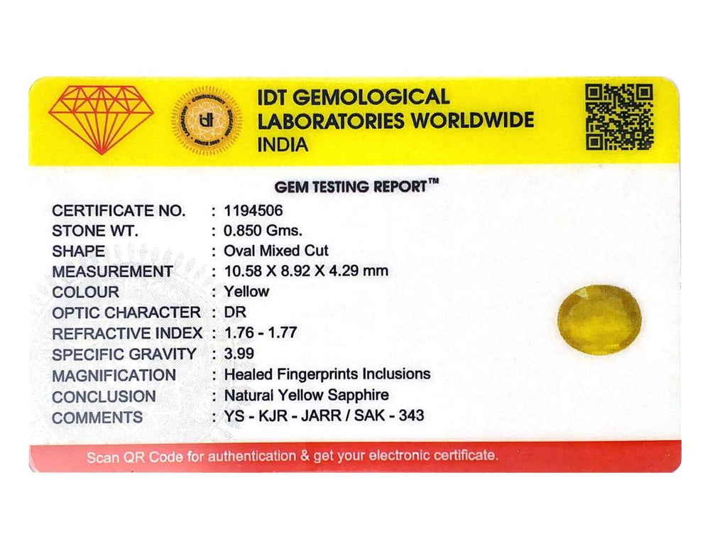 Yellow Sapphire - 4.25 Carat