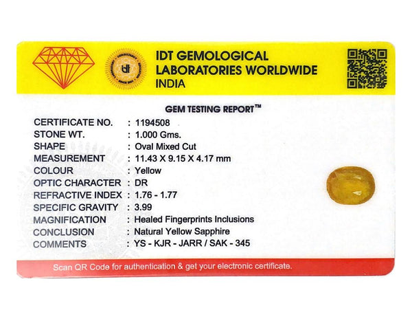 Yellow Sapphire - 5 Carat