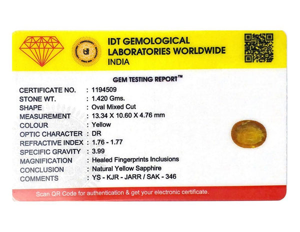 Yellow Sapphire - 7.1 Carat