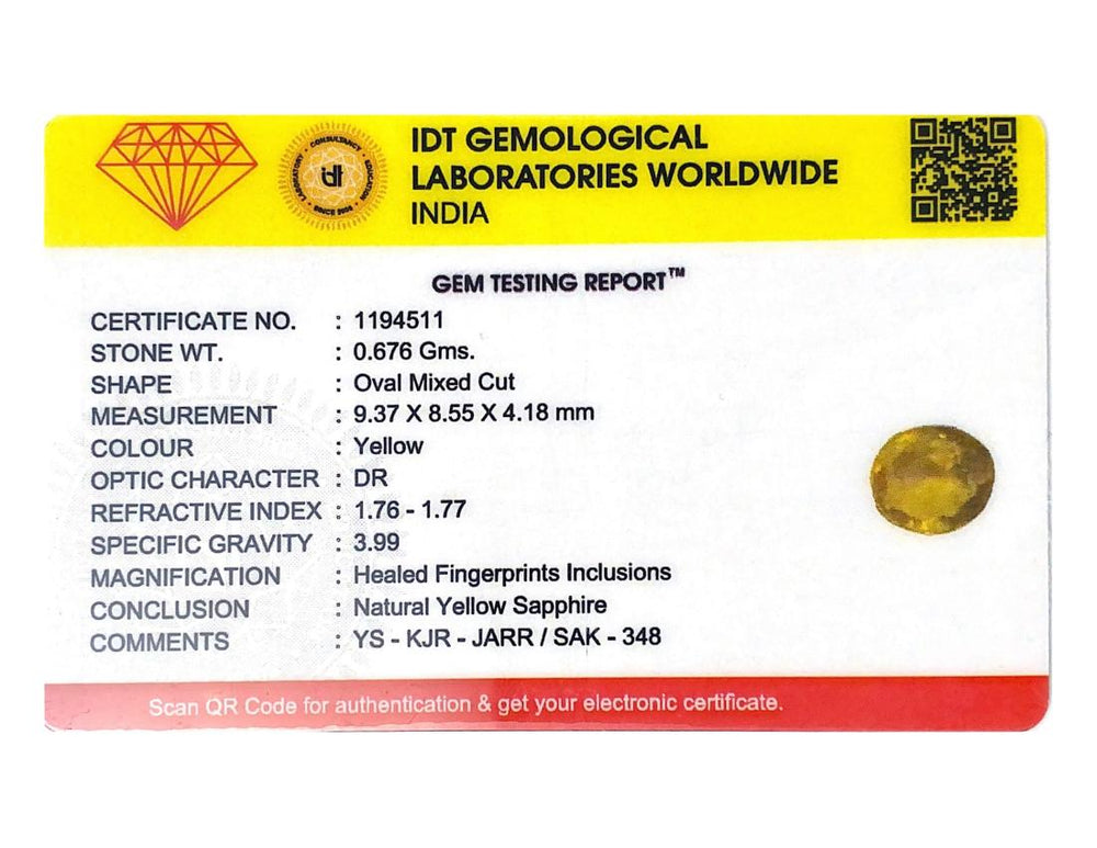 Yellow Sapphire - 3.38 Carat