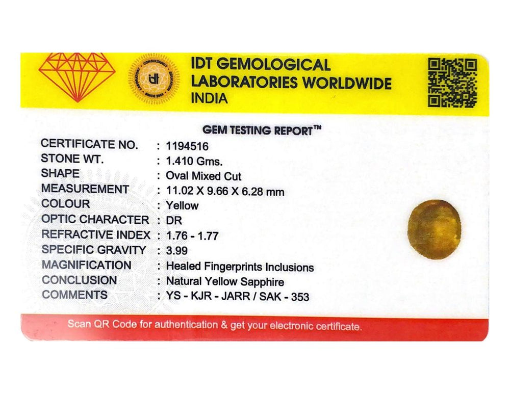 Yellow Sapphire - 7.05 Carat