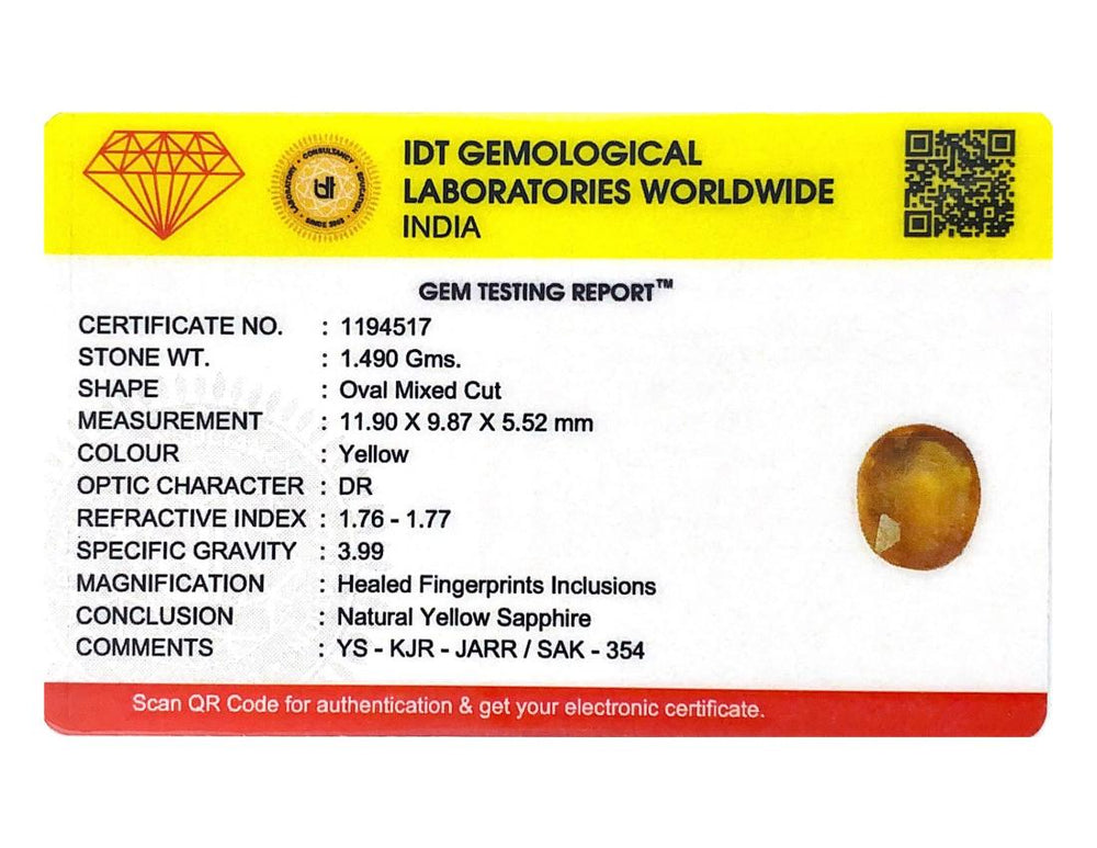 Yellow Sapphire - 7.45 Carat