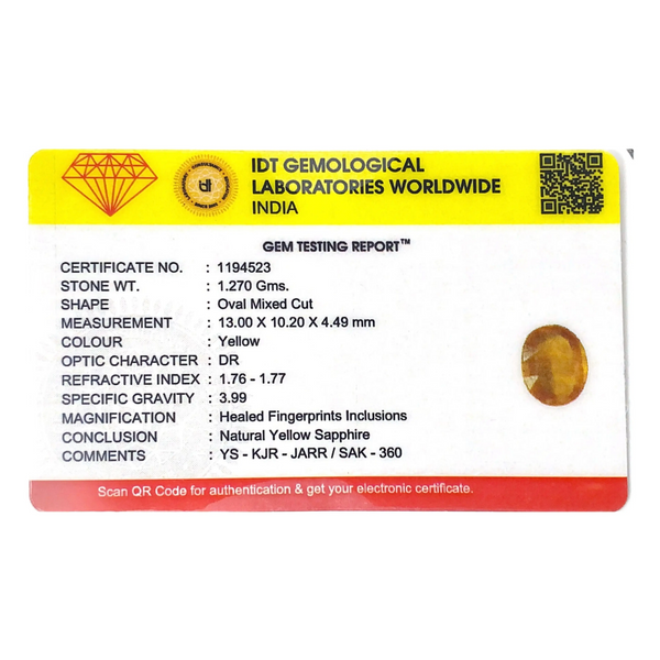 Yellow Sapphire - 6.35 Carat