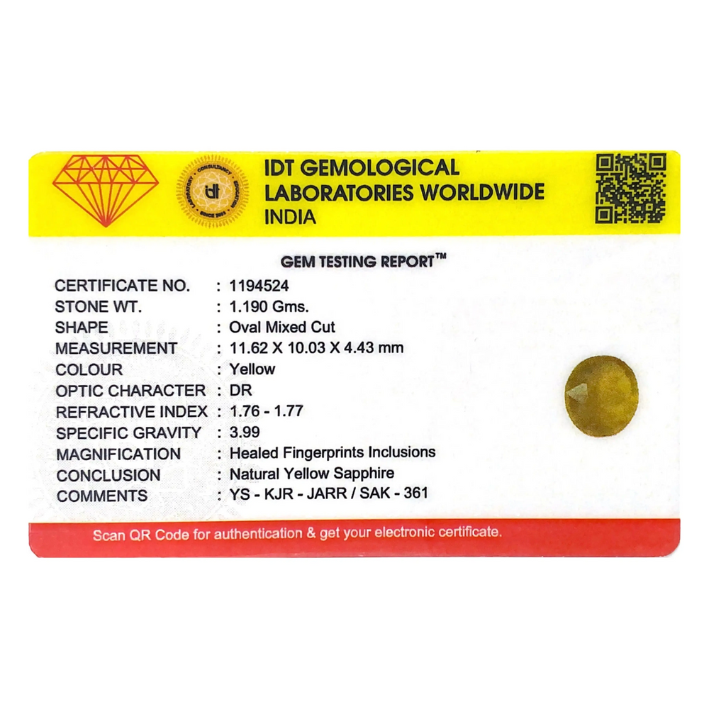 Yellow Sapphire - 5.95 Carat