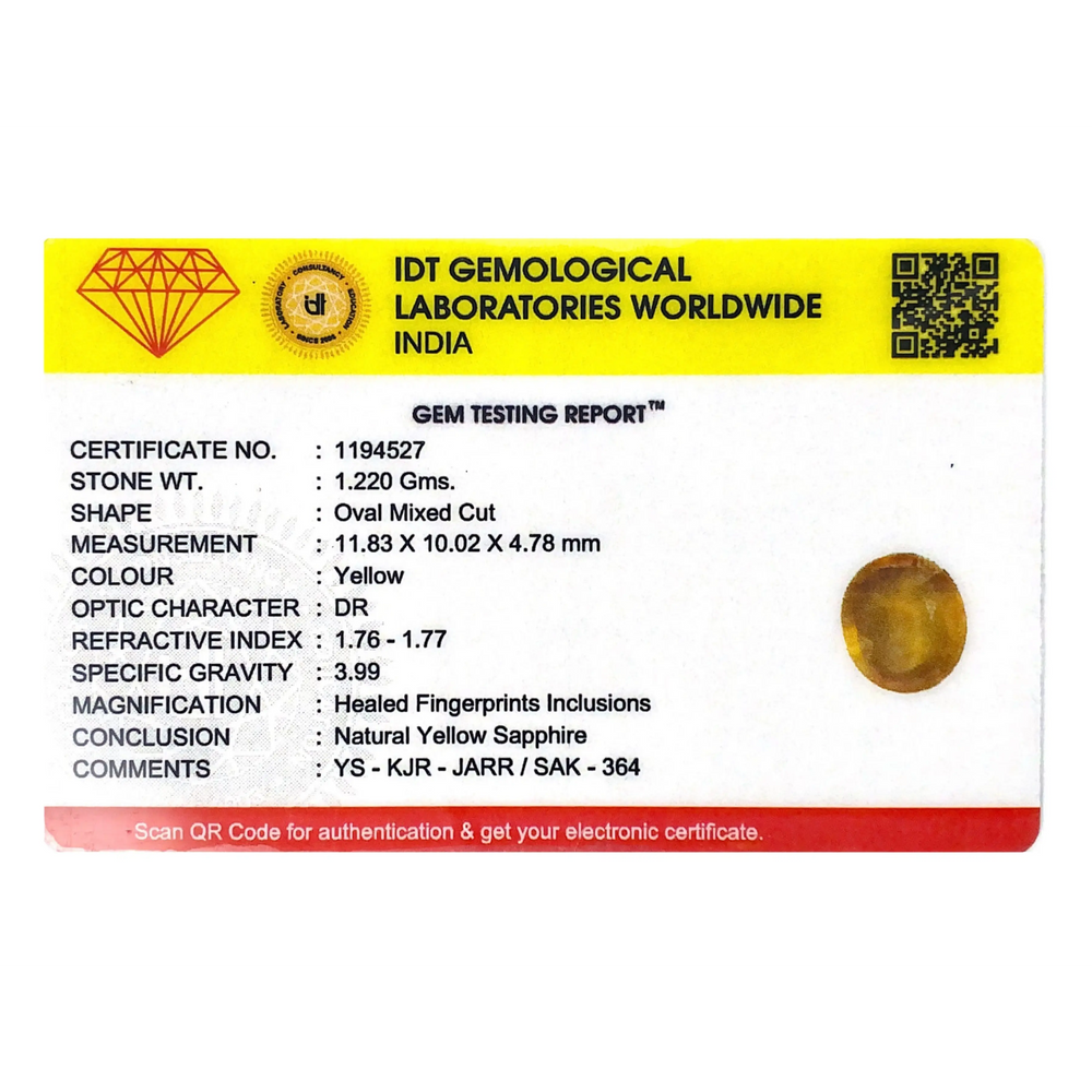 Yellow Sapphire - 6.1 Carat