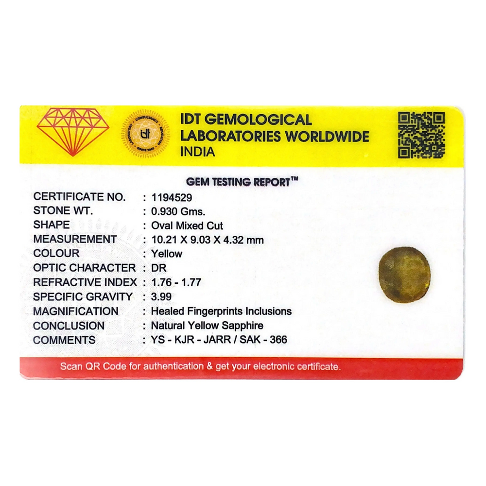 Yellow Sapphire - 4.65 Carat