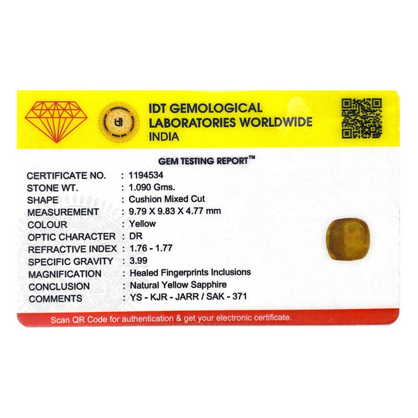 Yellow Sapphire - 5.45 Carat