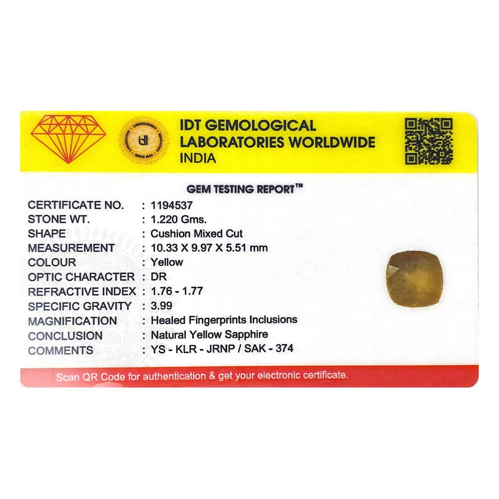 Yellow Sapphire - 6.1 Carat