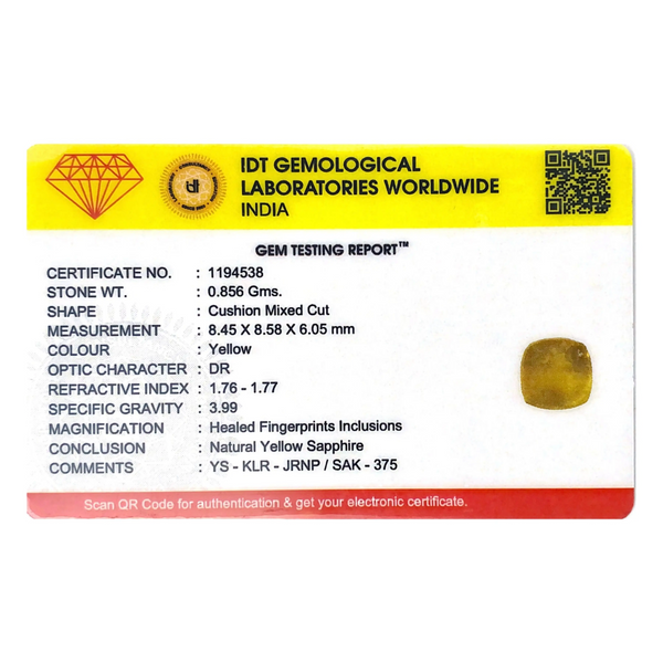 Yellow Sapphire - 4.28 Carat