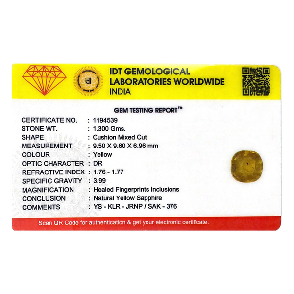 Yellow Sapphire - 6.5 Carat