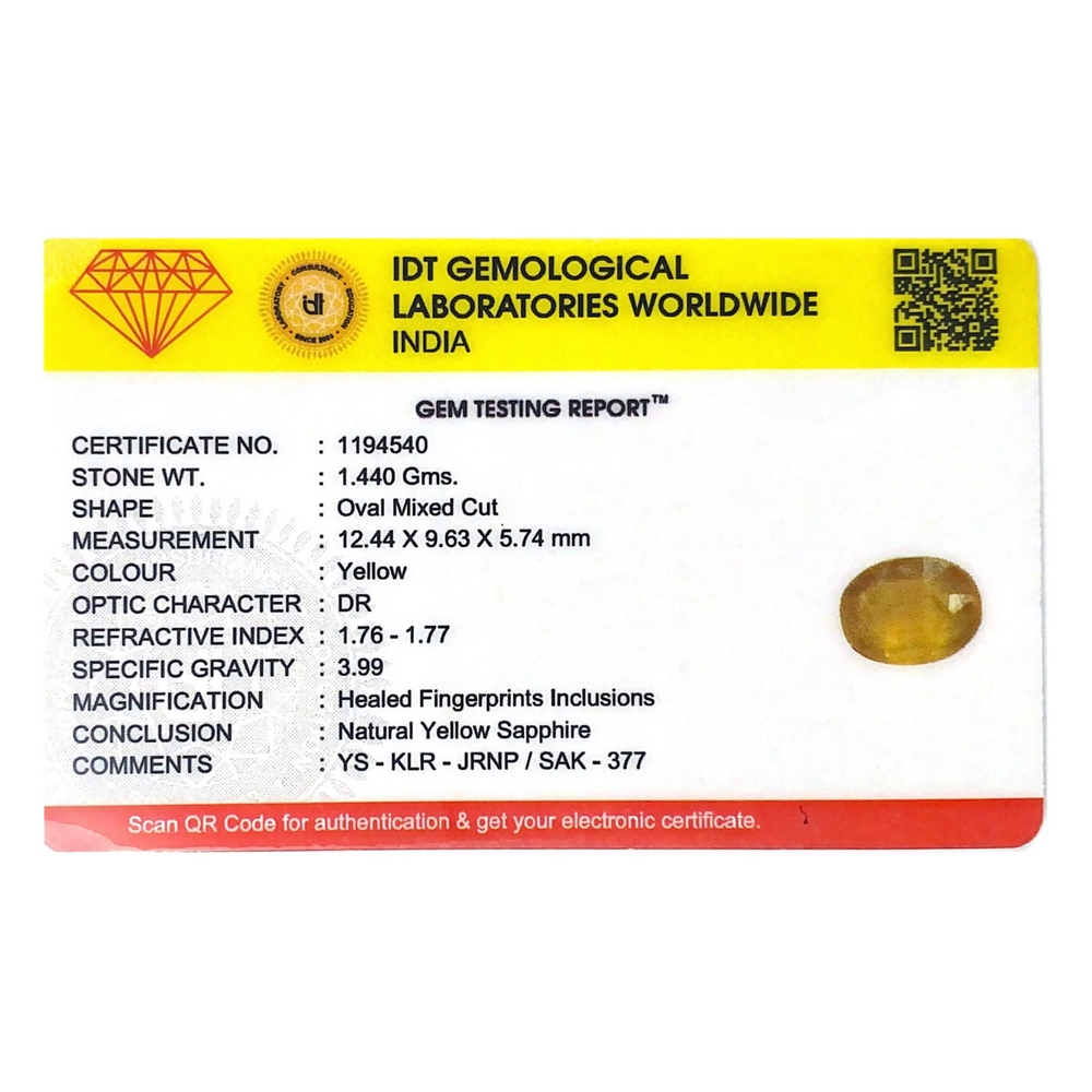 Yellow Sapphire - 7.2 Carat