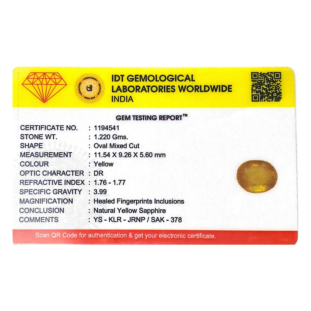 Yellow Sapphire - 6.1 Carat