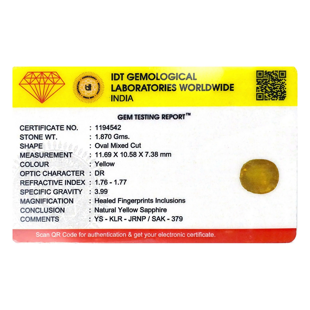 Yellow Sapphire - 9.35 Carat