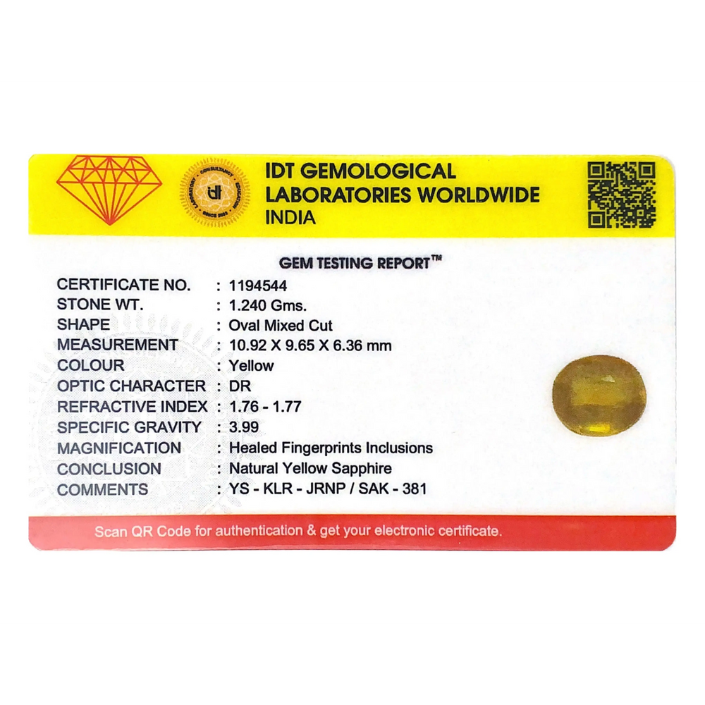 Yellow Sapphire - 6.2 Carat