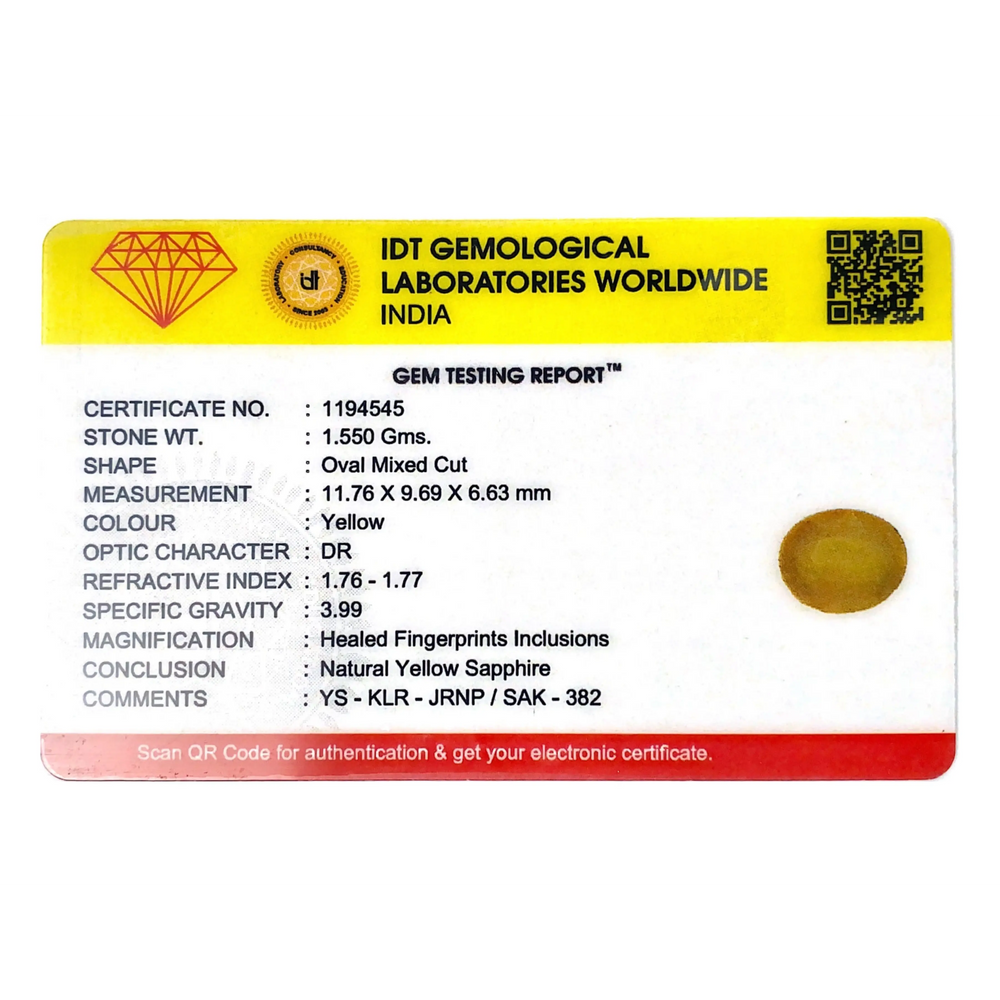 Yellow Sapphire - 7.75 Carat
