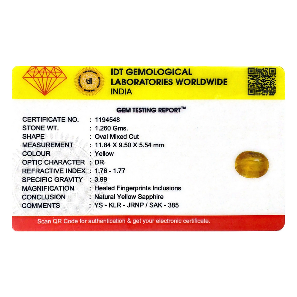Yellow Sapphire - 6.3 Carat