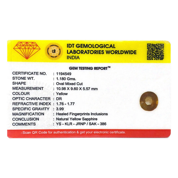 Yellow Sapphire - 5.9 Carat
