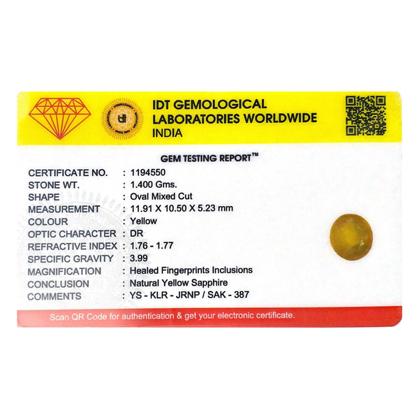 Yellow Sapphire - 7 Carat