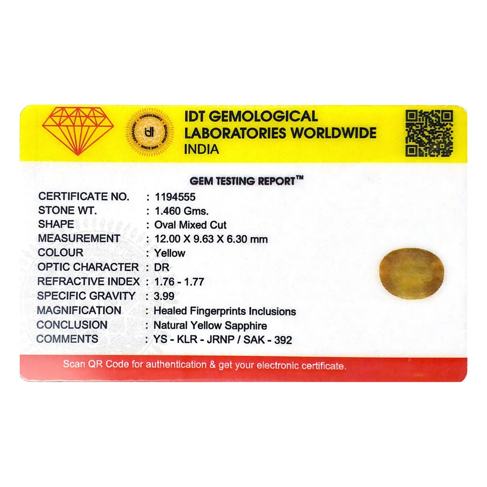 Yellow Sapphire - 7.3 Carat