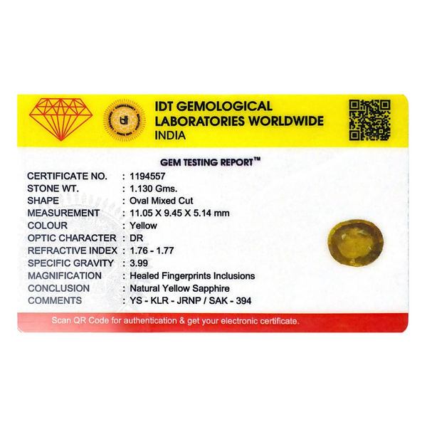 Yellow Sapphire - 5.65 Carat