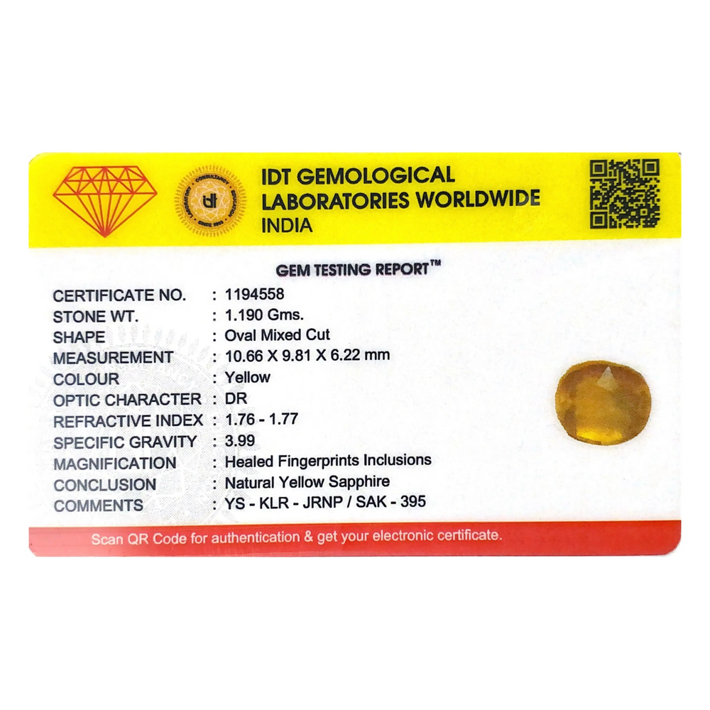 Yellow Sapphire - 5.95 Carat