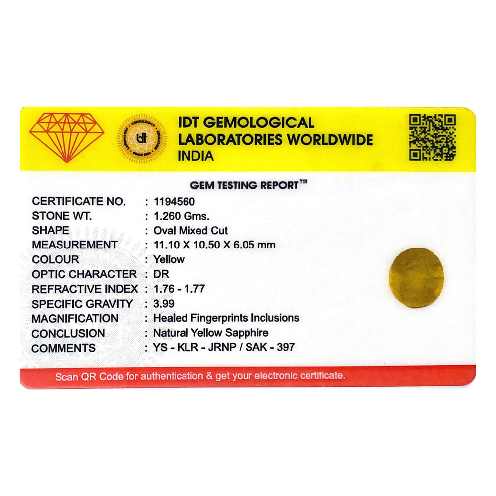Yellow Sapphire - 6.3 Carat