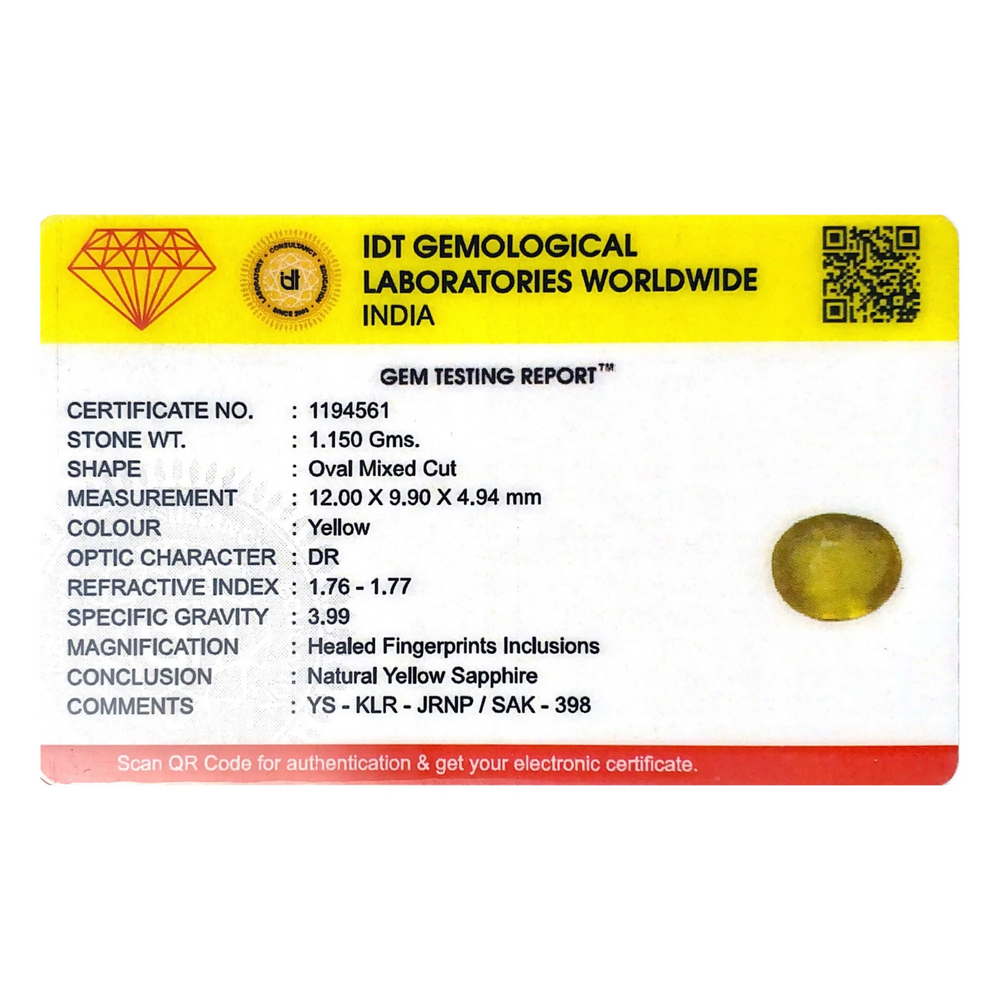 Yellow Sapphire - 5.75 Carat