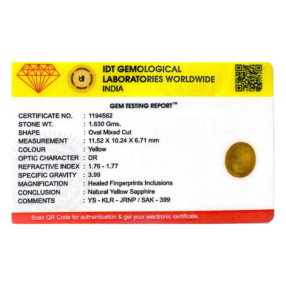 Yellow Sapphire - 8.15 Carat
