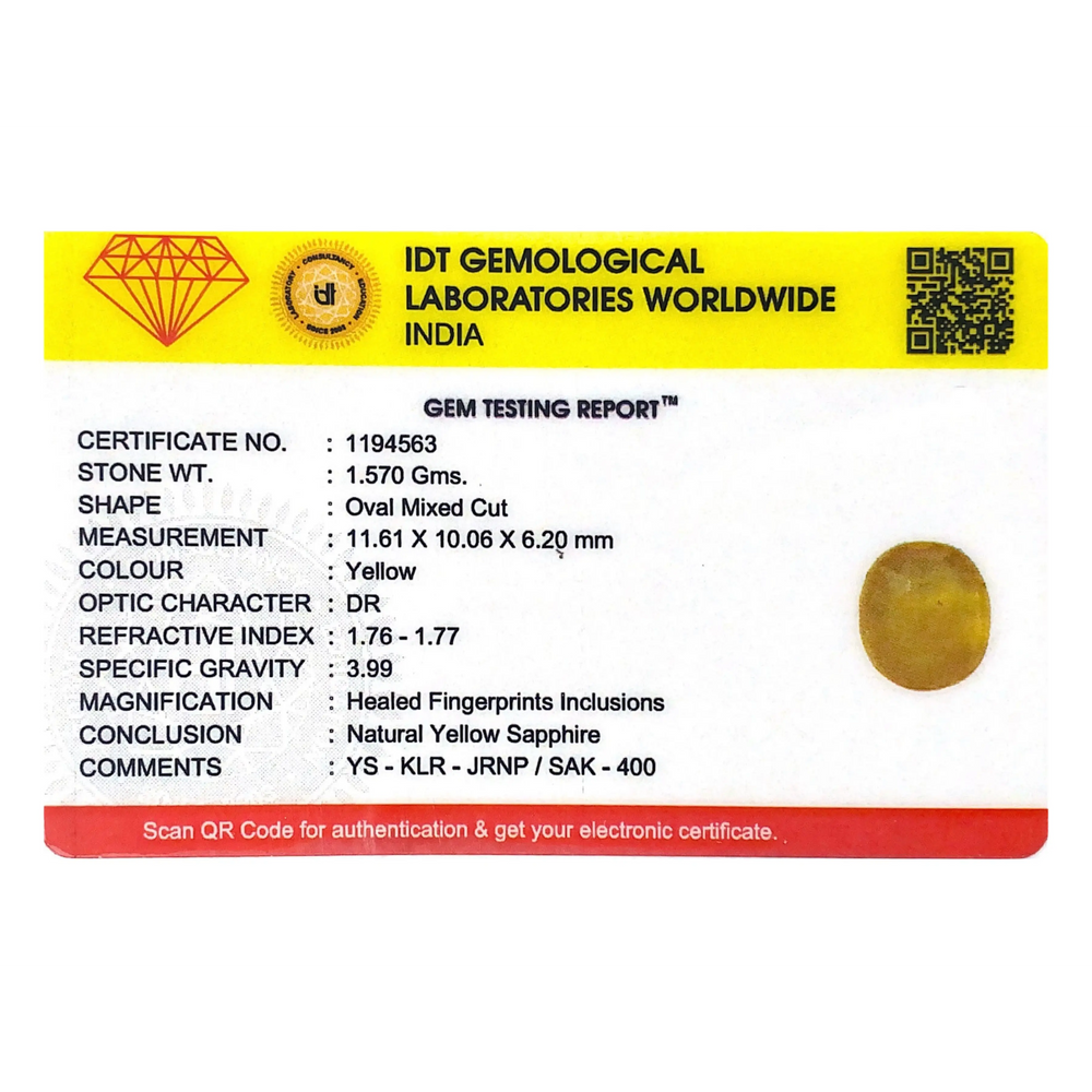 Yellow Sapphire - 7.85 Carat