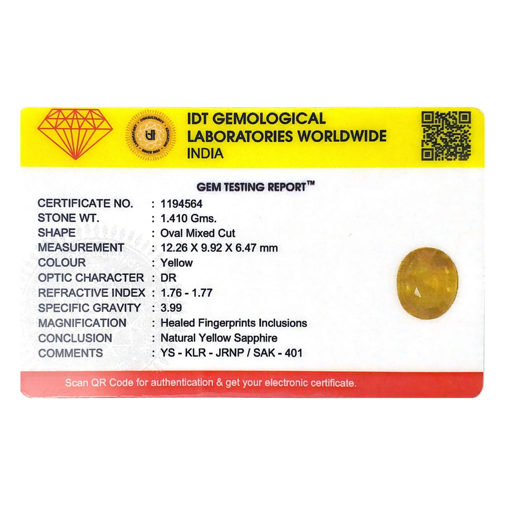 Yellow Sapphire - 7.05 Carat