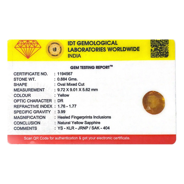 Yellow Sapphire - 4.42 Carat