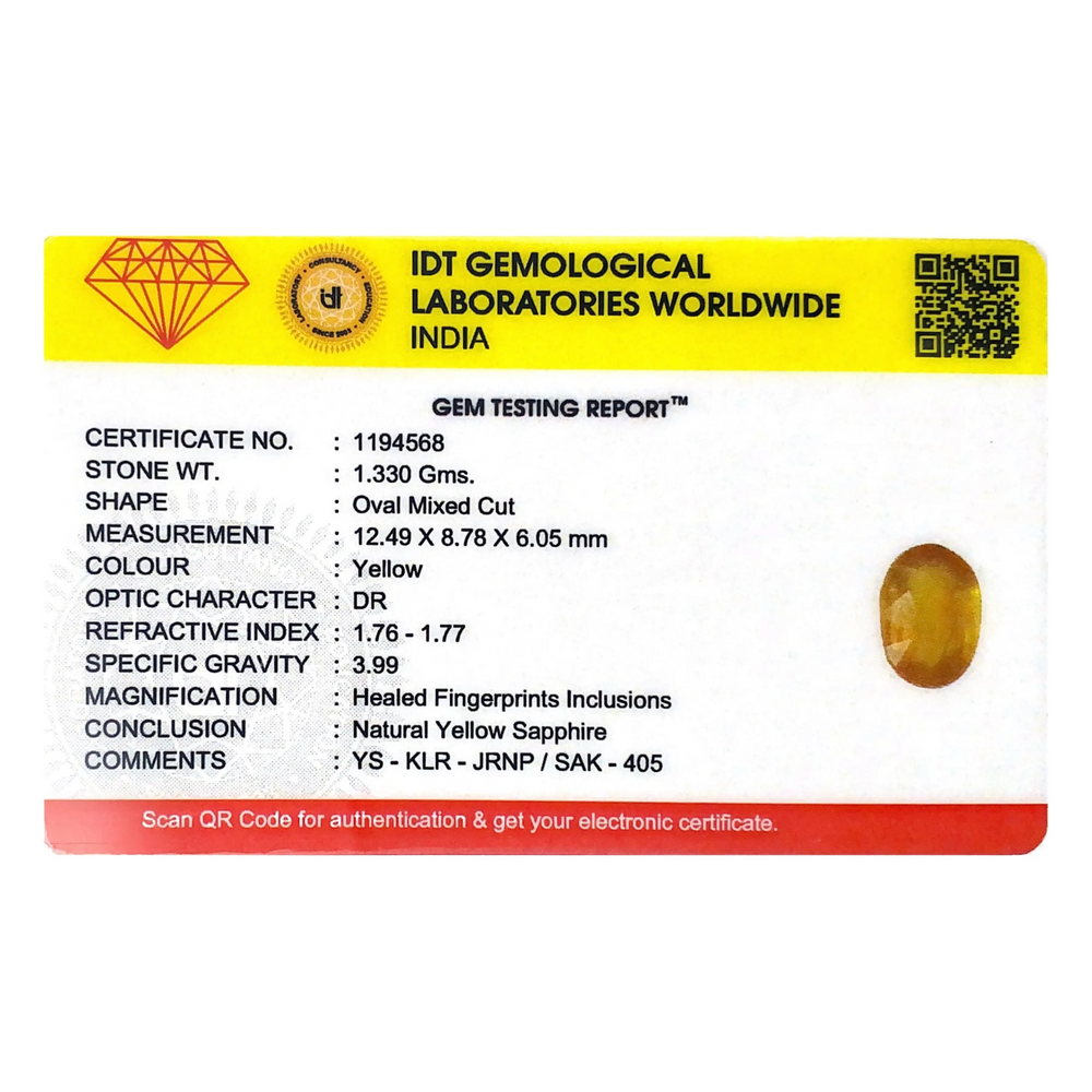 Yellow Sapphire - 6.65 Carat