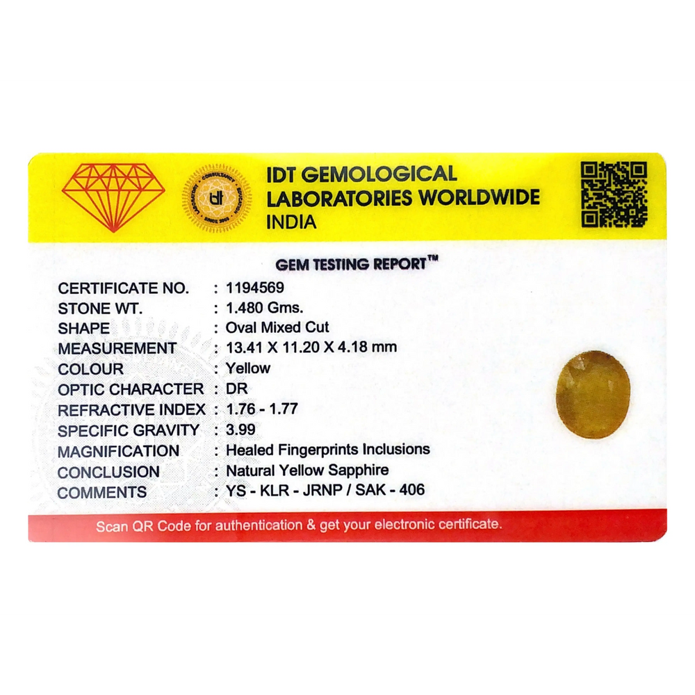 Yellow Sapphire - 7.4 Carat